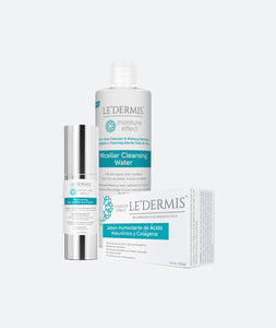 CREMA PARA OJOS + JABÓN HUMECTANTE + MICELLAR WATER